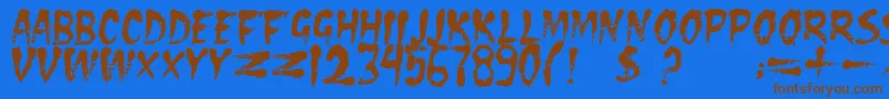 DsEraser2 Font – Brown Fonts on Blue Background