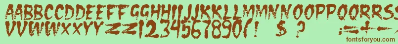 DsEraser2 Font – Brown Fonts on Green Background