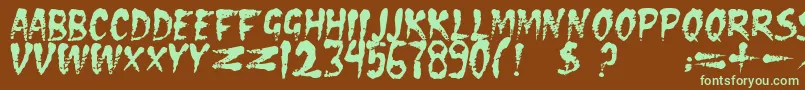 DsEraser2 Font – Green Fonts on Brown Background