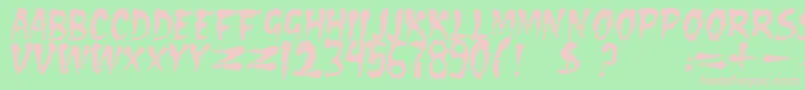 DsEraser2 Font – Pink Fonts on Green Background