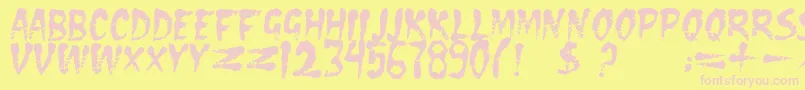 DsEraser2 Font – Pink Fonts on Yellow Background