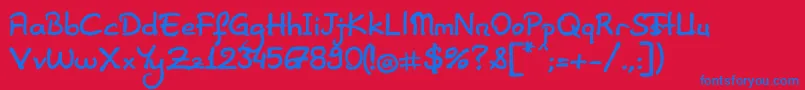 ElifSansHerif Font – Blue Fonts on Red Background