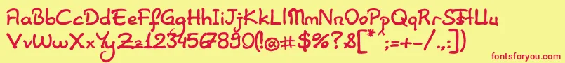 フォントElifSansHerif – 赤い文字の黄色い背景