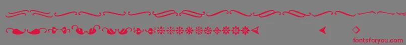 フォントOrnementsadf – 赤い文字の灰色の背景