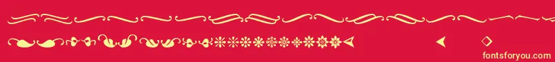 Fonte Ornementsadf – fontes amarelas em um fundo vermelho