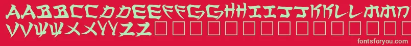 フォントManglo – 赤い背景に緑の文字