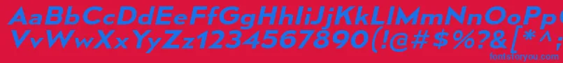 Шрифт MesmerizeExSbIt – синие шрифты на красном фоне