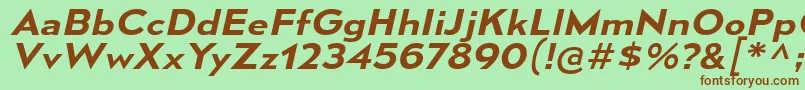 Шрифт MesmerizeExSbIt – коричневые шрифты на зелёном фоне