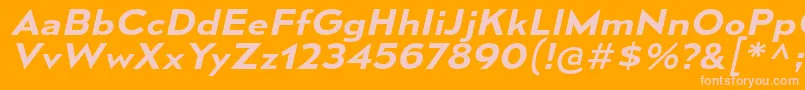 MesmerizeExSbIt-fontti – vaaleanpunaiset fontit oranssilla taustalla