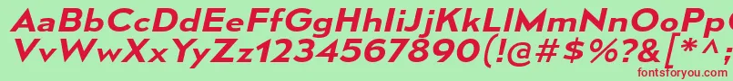 MesmerizeExSbIt-fontti – punaiset fontit vihreällä taustalla