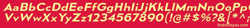 MesmerizeExSbIt Font – Yellow Fonts on Red Background