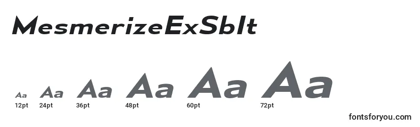 Размеры шрифта MesmerizeExSbIt
