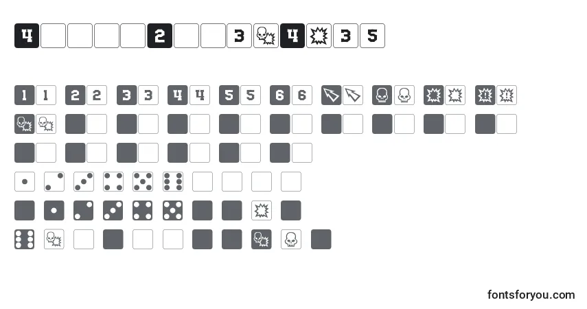 Schriftart DpolyBlockDice – Alphabet, Zahlen, spezielle Symbole