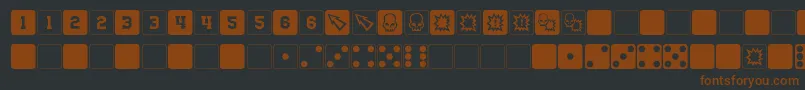 Шрифт DpolyBlockDice – коричневые шрифты на чёрном фоне
