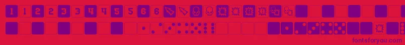 DpolyBlockDice Font – Purple Fonts on Red Background