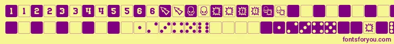 DpolyBlockDice Font – Purple Fonts on Yellow Background