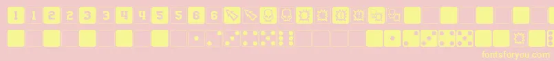 Czcionka DpolyBlockDice – żółte czcionki na różowym tle