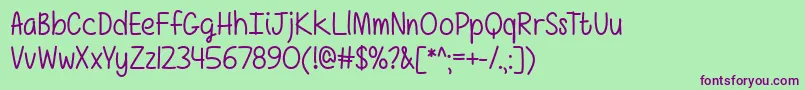 GirlsHaveManySecretsOtf Font – Purple Fonts on Green Background