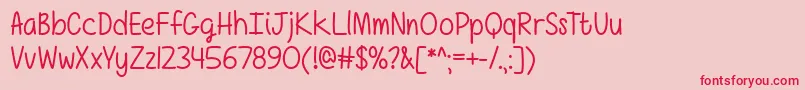 GirlsHaveManySecretsOtf Font – Red Fonts on Pink Background