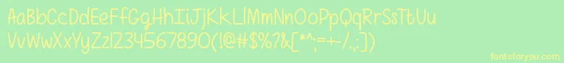 GirlsHaveManySecretsOtf Font – Yellow Fonts on Green Background