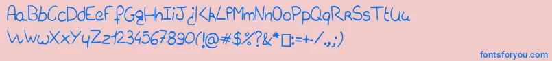 Więcej informacji o czcionce Charliebubblesimple Czcionka Charliebubblesimple – niebieskie czcionki na różowym tle