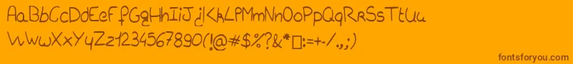 Czcionka Charliebubblesimple – brązowe czcionki na pomarańczowym tle