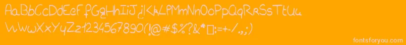 Charliebubblesimple-Schriftart – Rosa Schriften auf orangefarbenem Hintergrund