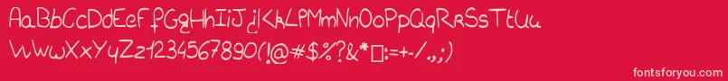 フォントCharliebubblesimple – 赤い背景にピンクのフォント