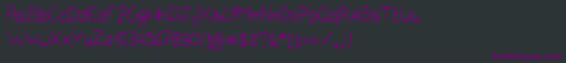フォントCharliebubblesimple – 黒い背景に紫のフォント