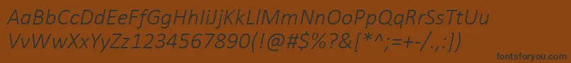 Шрифт CalibriLightItalic – чёрные шрифты на коричневом фоне
