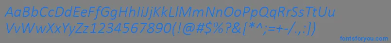 フォントCalibriLightItalic – 灰色の背景に青い文字