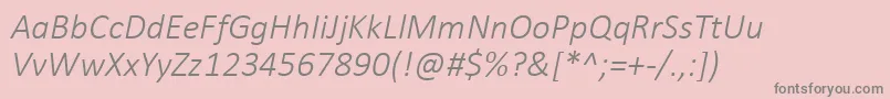 CalibriLightItalic Font – Gray Fonts on Pink Background