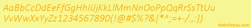 fuente CalibriLightItalic – Fuentes Naranjas Sobre Fondo Amarillo