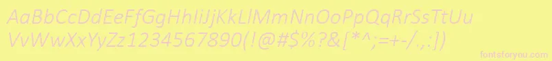 Police CalibriLightItalic – polices roses sur fond jaune
