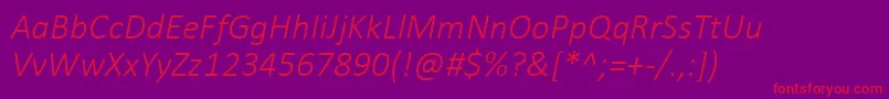 Подробнее о шрифте CalibriLightItalic Шрифт CalibriLightItalic – красные шрифты на фиолетовом фоне
