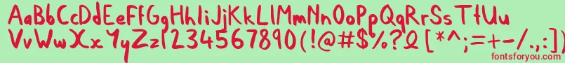 Dylan Font – Red Fonts on Green Background