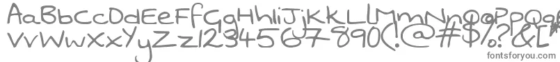 SwankyAndMooMoo-fontti – harmaat kirjasimet valkoisella taustalla