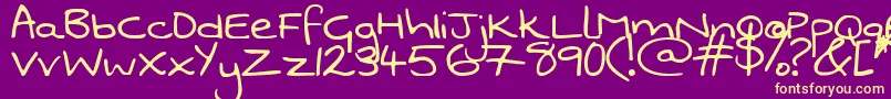 SwankyAndMooMoo Font – Yellow Fonts on Purple Background