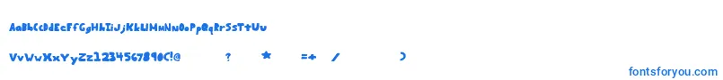 フォントBeansplain – 白い背景に青い文字