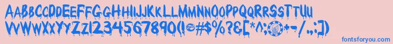 RedcapBloodthirsty Font – Blue Fonts on Pink Background