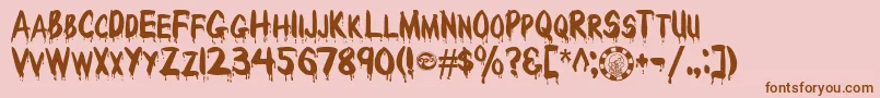 RedcapBloodthirsty Font – Brown Fonts on Pink Background