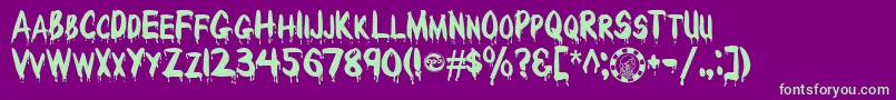 Czcionka RedcapBloodthirsty – zielone czcionki na fioletowym tle