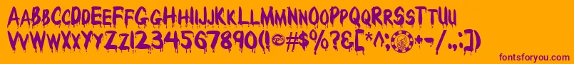 RedcapBloodthirsty Font – Purple Fonts on Orange Background