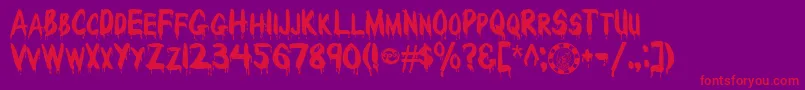 fuente RedcapBloodthirsty – Fuentes Rojas Sobre Fondo Morado