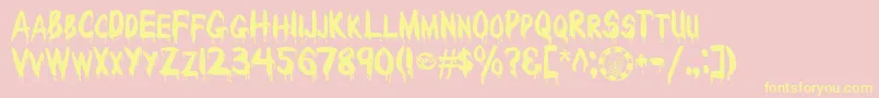 RedcapBloodthirsty Font – Yellow Fonts on Pink Background