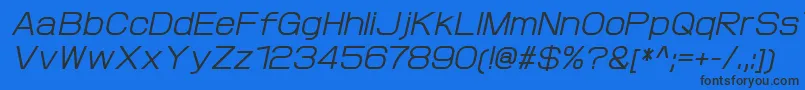 フォントProtofetMediumitalic – 黒い文字の青い背景