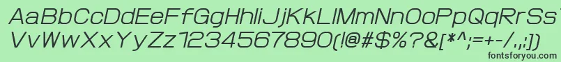 フォントProtofetMediumitalic – 緑の背景に黒い文字