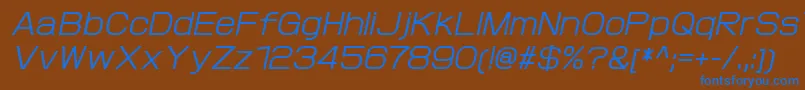 フォントProtofetMediumitalic – 茶色の背景に青い文字