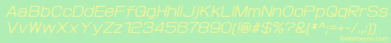 フォントProtofetMediumitalic – 黄色の文字が緑の背景にあります