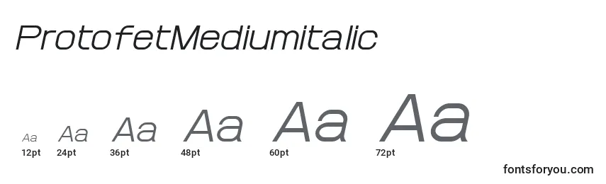 Größen der Schriftart ProtofetMediumitalic